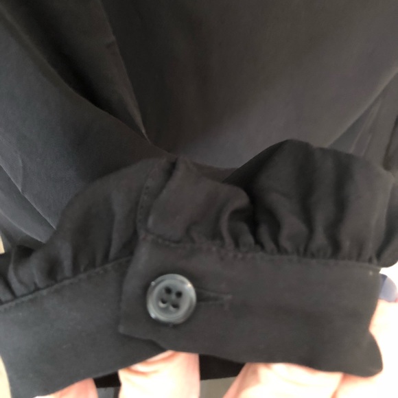 Black Saks Fifth Avenue Silk Blouse Large - Picture 4 of 7